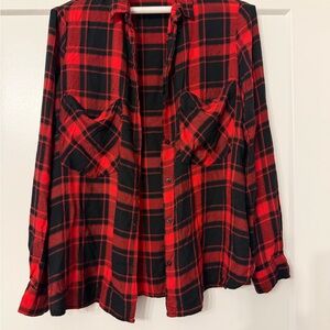 Zara Trafaluc Red and Black Checkered Shirt